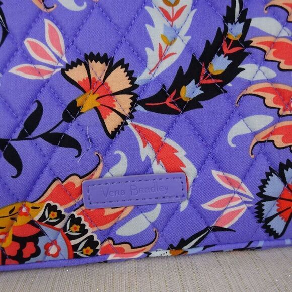 VERA BRADLEY Laptop Sleeve Case Factory Style MURAL GARDEN Floral Purple NWT $55 - Picture 5 of 8